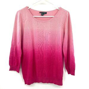 Lauren Ralph Lauren Silk Blend Pink Ombre Sweater Women's Large
